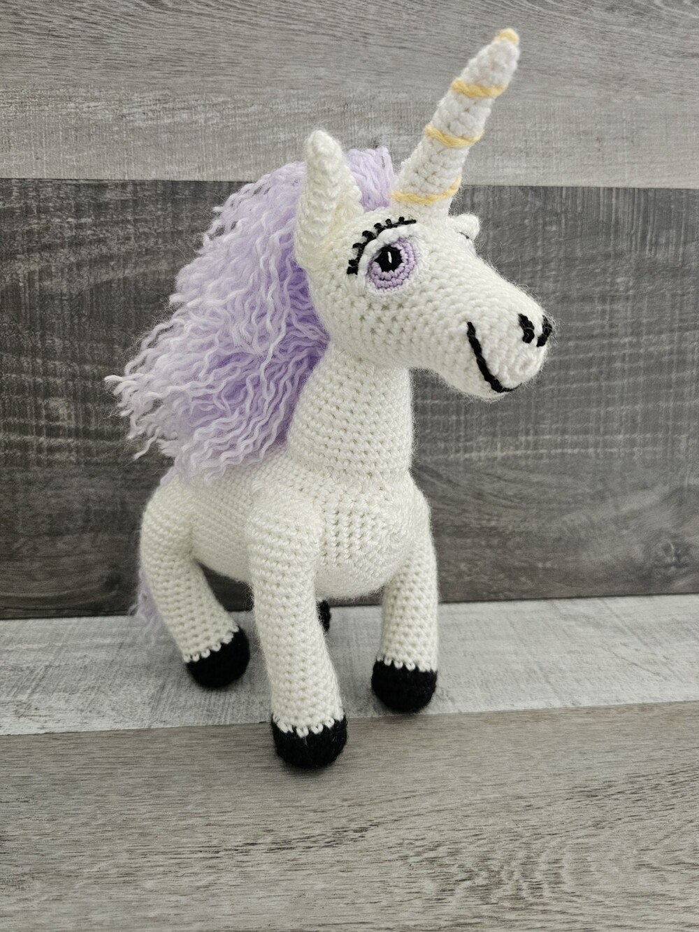 Handmade Crochet Pony Unicorn Horse Standing Stuffed Animal Plush Fantasy Magic